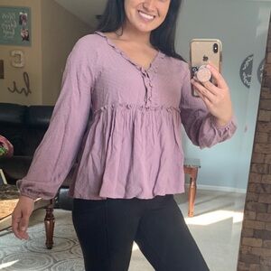 Altar’d State Boho Peasant Blouse Purple‎ Medium